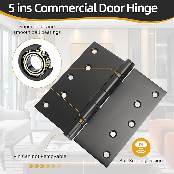 5 in * 5 in Hinges Heavy Duty Door Hinges up to 220 lbs - Image 7