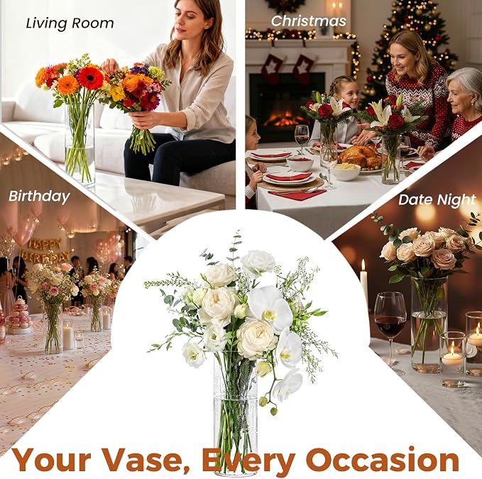 Sandraheer 48 Pack Clear Glass Cylinder Vases - Image 7