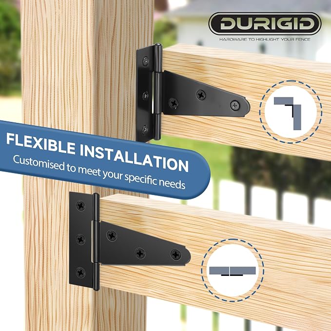 6 Pack 4 Inch T Hinge, Hinges for Wood, Gate Hinge, Gate Hardware, Fence Hinges - Image 6