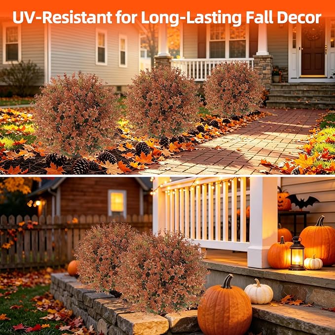 Grooy Fall 2 Pack Artificial UV-Resistant Topiary Balls - Image 2