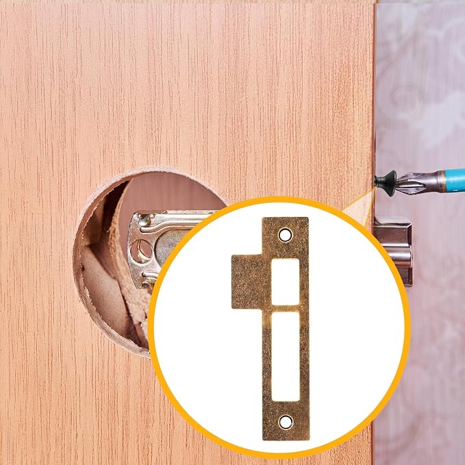 2pcs 4-3/8inch Antique Brass Door Strike Plate Latch - Image 7