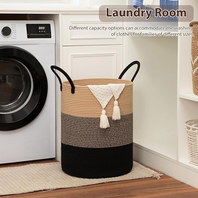 OIAHOMY 100L Nursery Hamper Laundry Basket Laundry Hamper Yellow/Black | - Image 4