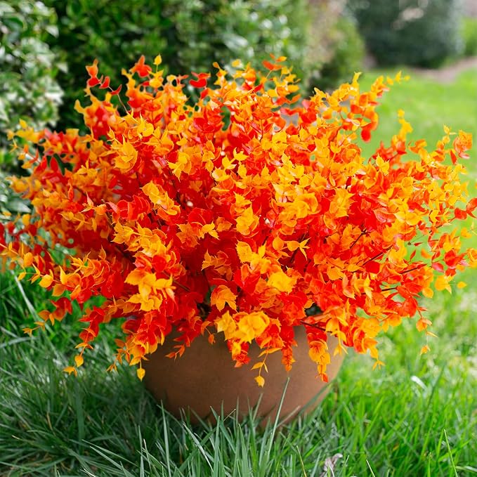 Artificial Fake Fall Autumn Eucalyptus Plants Flowers - Image 7