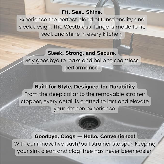 Westbrass D2082S-62 3-1/2" Extra-Deep Collar Kitchen Sink Waste Disposal Flange - Image 7
