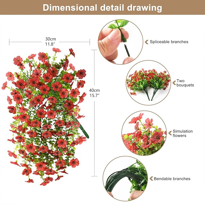 ZFProcess Artificial Hanging Flowers - Image 2
