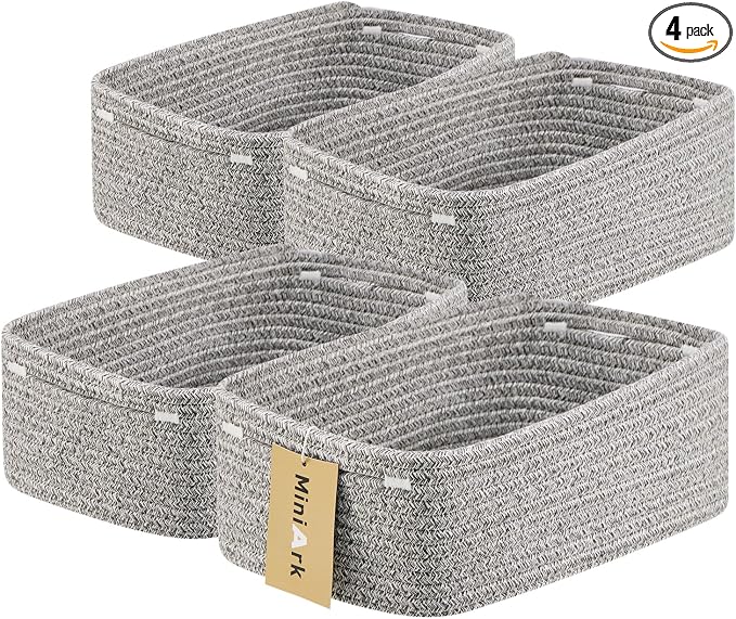 MiniArk Small Storage Baskets for Organizing | Closet Organizer Bins | Shelf by MiniArkStorageBasketsHome