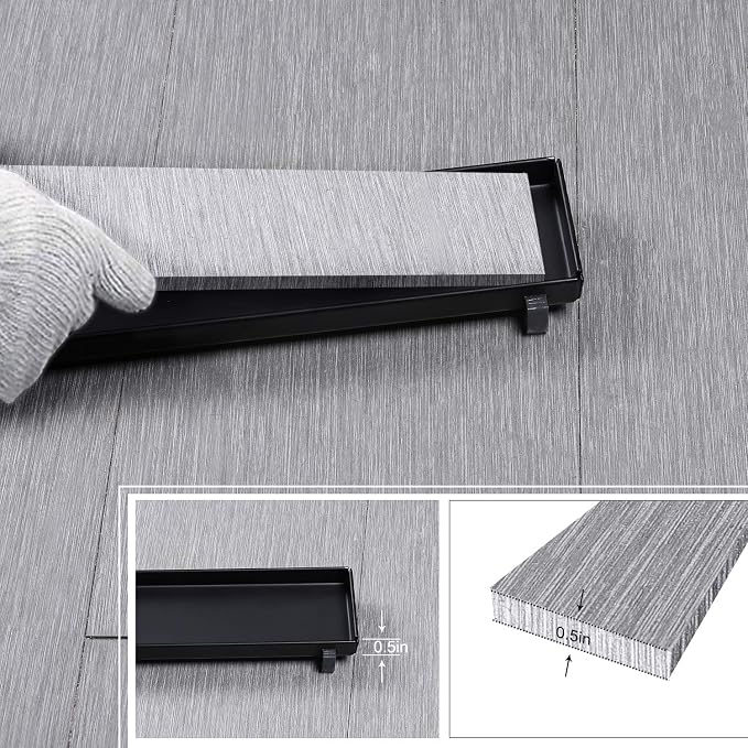EXF Linear Shower Drain 12 Inch Matte Black - Image 3