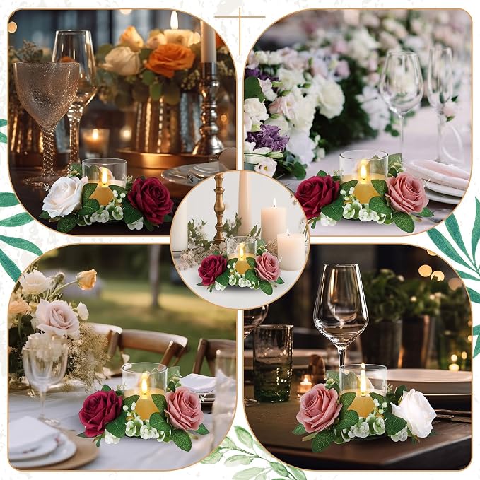 Yunlly 12 Pcs Rose Candle Rings - Image 7