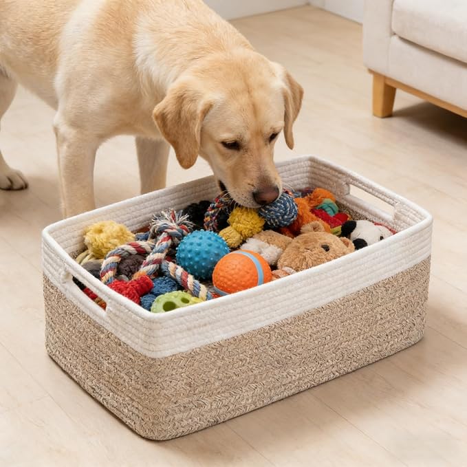 2 Pack Storage Baskets for Organizing, Large Woven Storage Basket - Image 6
