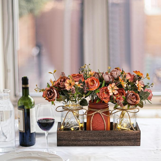 3 Pcs Mason Jar Centerpiece Table Decorations - Image 4
