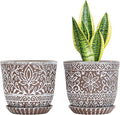 Gepege Ceramic Plant Pots, 6 Inch Indoor Planters by Gepege