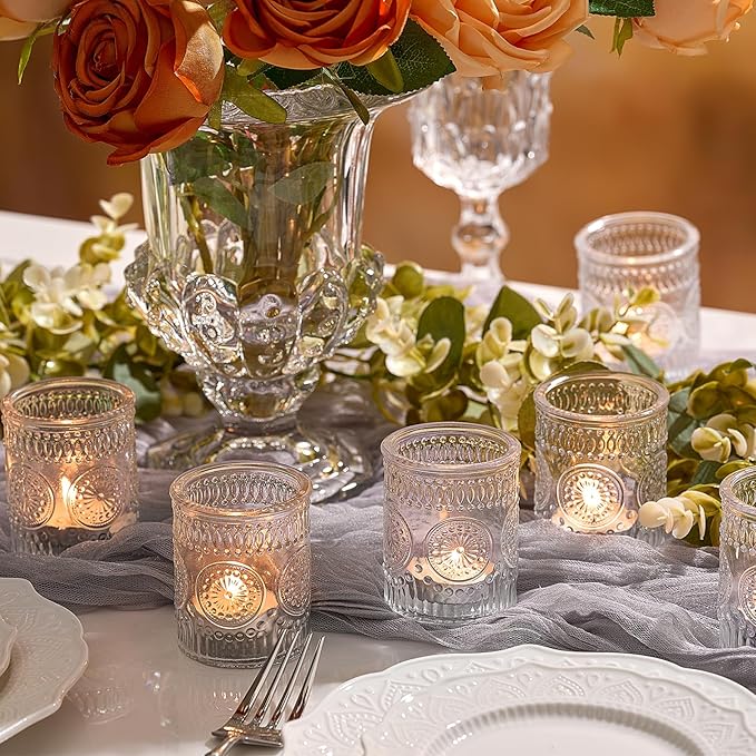 30 Pack Clear Glass Votive Candle Holders, Vintage Candle Holder Bulk, Tealight - Image 5