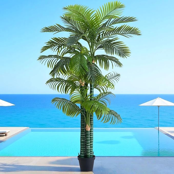 8.5FT Artificial Golden Cane Palm Tree - Image 2