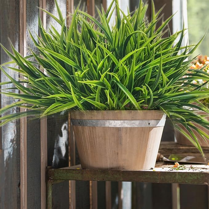 12 Bundles Artificial Greenery Outdoor Shrubs Faux Plants Fake Grasses | UV - Image 4