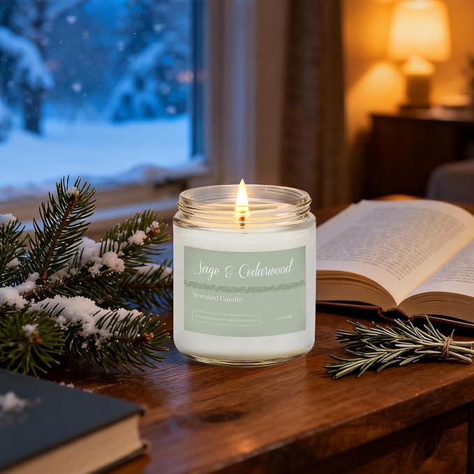 Scented Candles Gift Set for Women, Cinnamon Apple, Sage Cedarwood, Coconut - Image 4