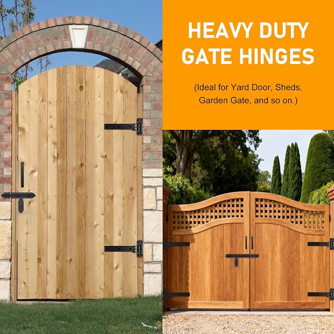 Heavy Duty Gate Hinges, 900 Lbs Capacity and Built-in Ball Bearings | 13" - Image 2