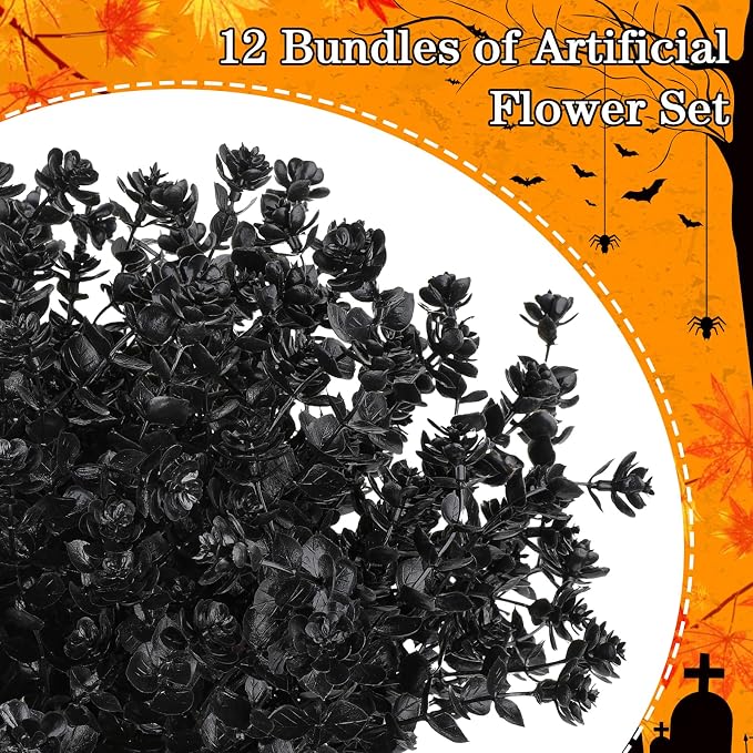 AGIRL Artificial Fall Flowers Fake Mums Outdoor, Faux Plant Porch Decor Home | - Image 3