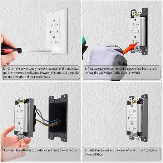 Single Gang Outlet Box Extender, 1 Pack | Includes screws; suitable - Image 4
