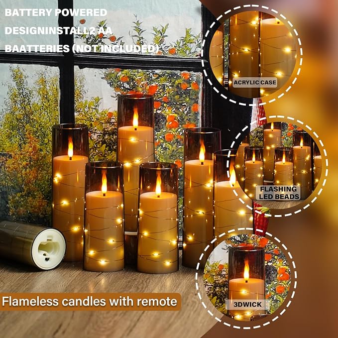Nimiko Flickering Flameless LED Candles, Battery Operated Candles 24 Pcs - Image 3