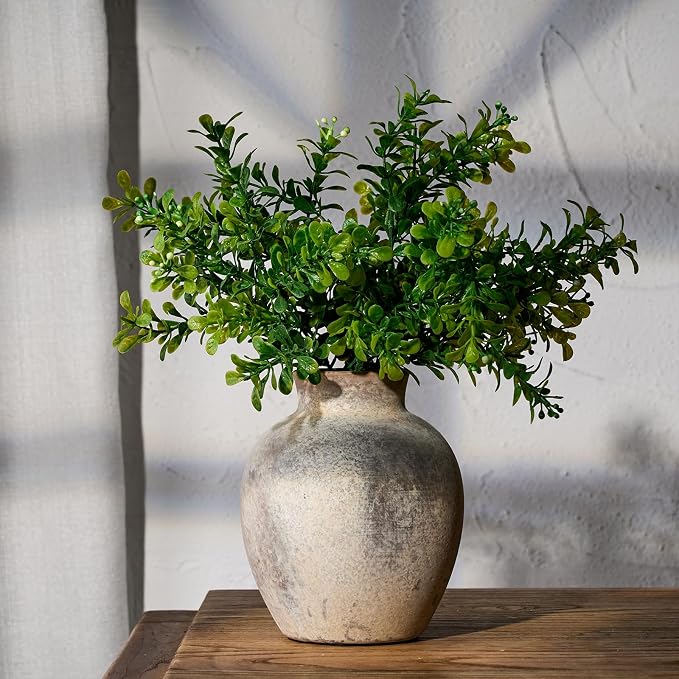 SIDUCAL Ceramic Decorative Flower Vase | 6 Inch Pottery Rustic Farmhouse | Boho - Image 6