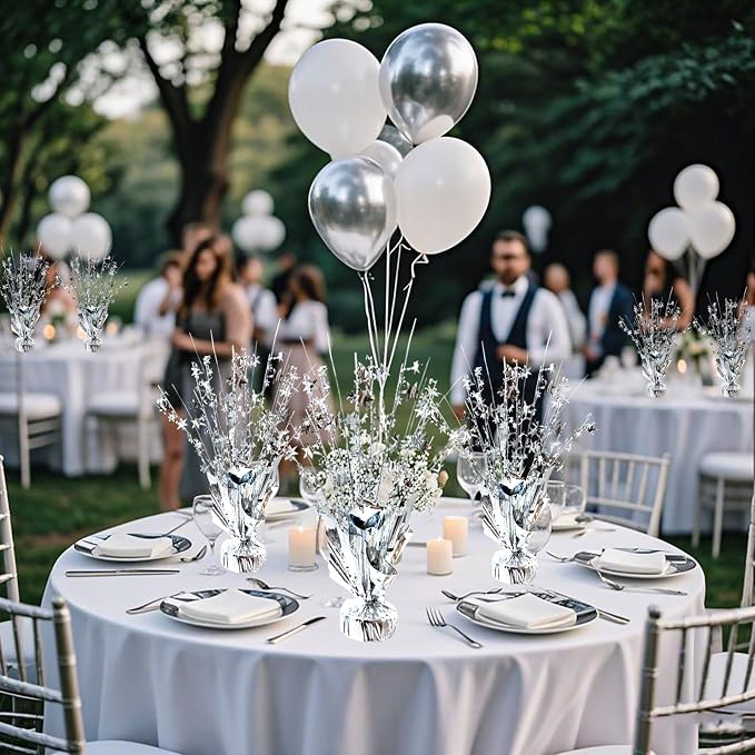 12 Pcs Metallic Foil Spray Centerpiece Party Star Table Decoration Brust - Image 3