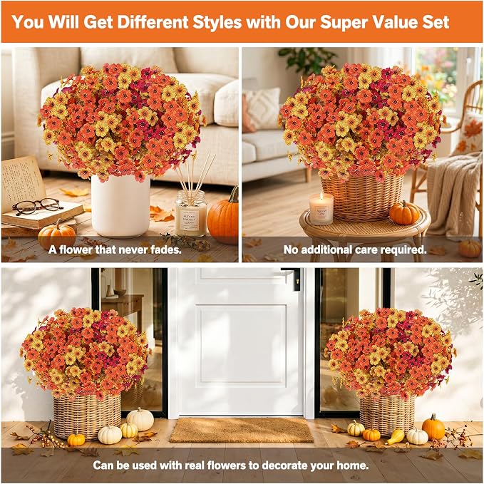 Artificial Flowers for Outdoor, Silk Flowers No Fade Fake Plastic Flowers Faux - Image 5