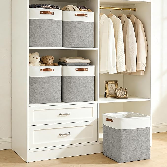 Large Fabric Storage Baskets | 50L Storage Bins, Decorative Linen Closet Baskets - Image 2
