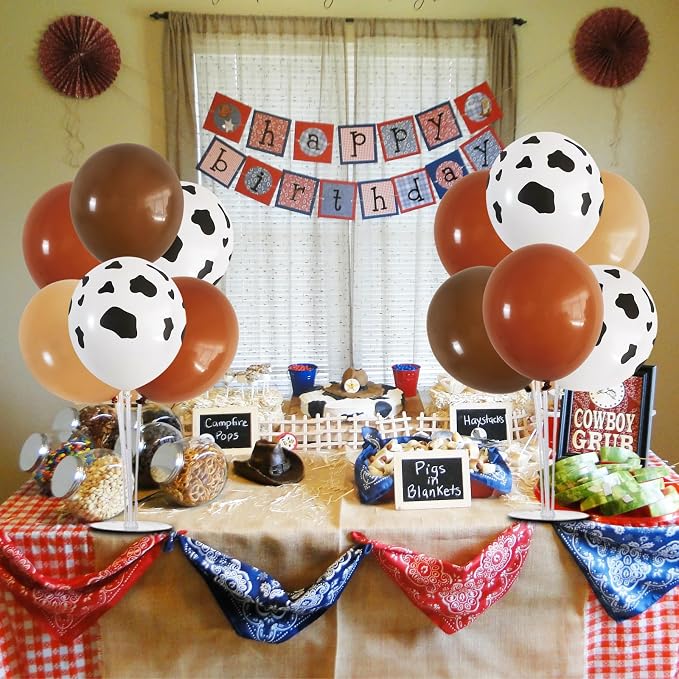 TONIFUL 4 Set Brown Nude Cow Balloon Stand Balloon Centerpiece - Image 4