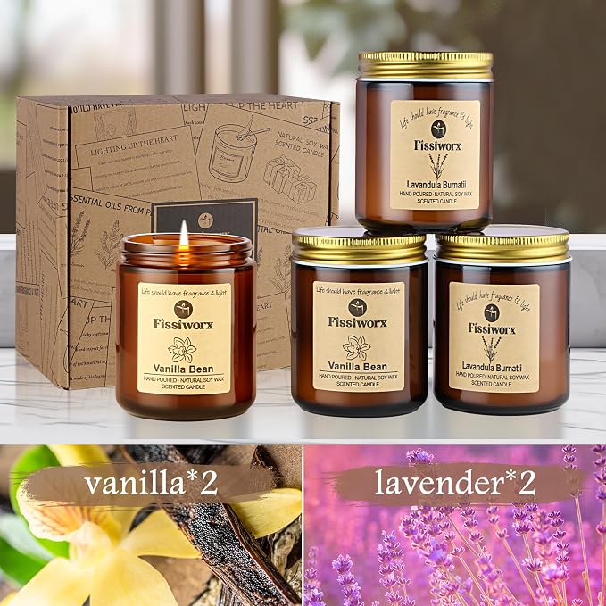 Scented Candle Set 4 Pack, Candle - Image 7