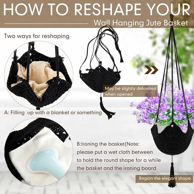 Shappy 1 Pack Boho Macrame Plant Hanger - Image 3
