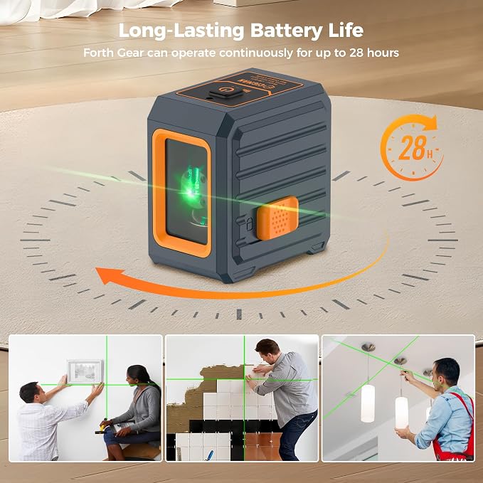 Laser Level with Tripod, 100Ft Self-Leveling Line Laser with 4 Brightness | - Image 5