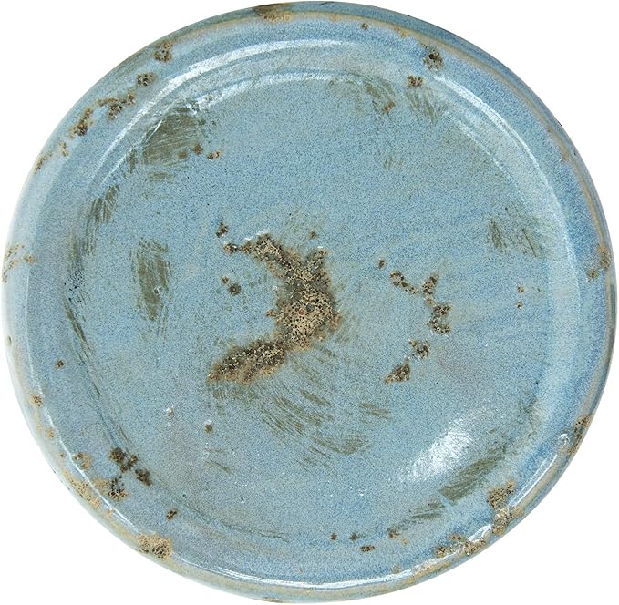 Creative Co-Op Small Distressed Blue Terracotta Pillar Candle Holder - Image 4