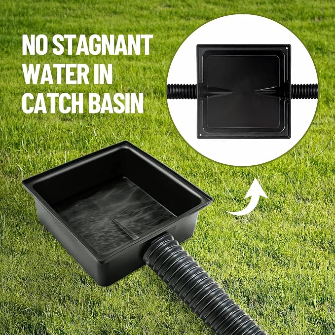 Gutter Downspout Extensions, 12 x 12in Catch Basin | Upgraded Low Profile - Image 6