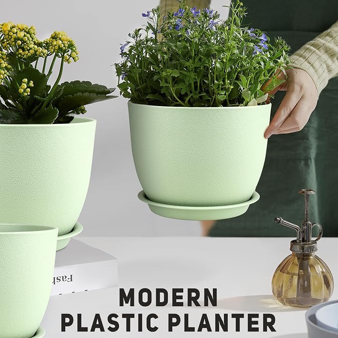 YNNICO Plant Pots 12/10/9 inch Set of 3, Flower Pots - Image 6