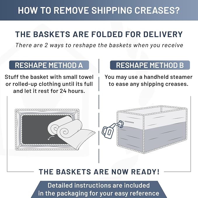 NaturalCozy 13.5”x8.5”x5.5” Storage Baskets - Image 6
