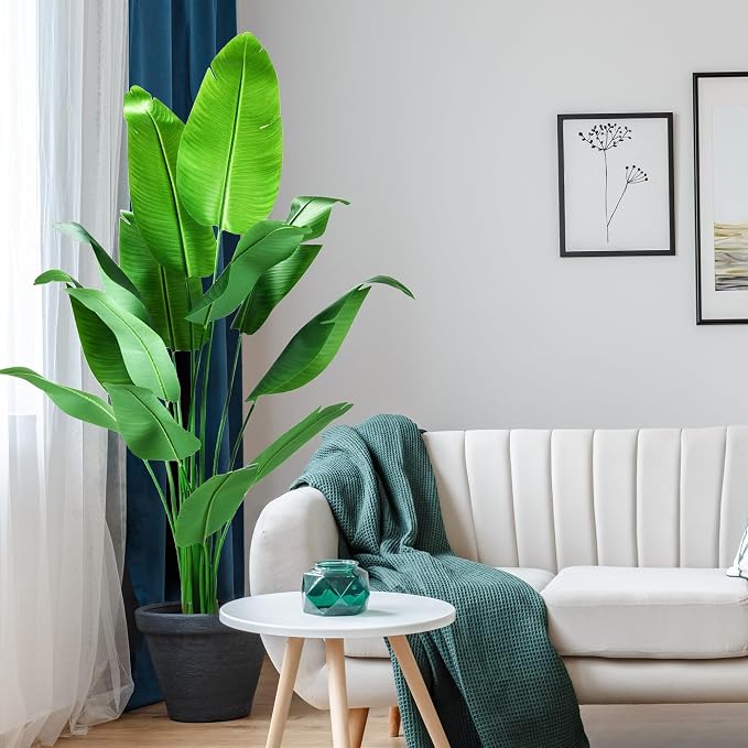 Bird of Paradise Plant Artificial 7ft, Faux Plants Indoor Tall - Image 6