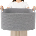 96L Woven Laundry Basket with Handles, Extra Blanket Basket, Living Room by HZFTJOY