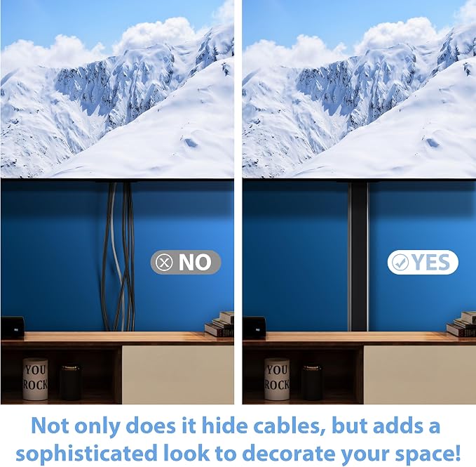 ZhiYo 32" Cord Covers for 4-7 Wires on Wall, 1.54" W x 0.75" H | Paintable TV - Image 3