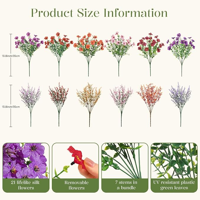 SHareconn 24 Bundles Artificial Flowers - Image 3