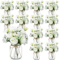 12 Sets Mason Jar Flowers Centerpiece Table Decorations, Artificial Peony by Zeyune
