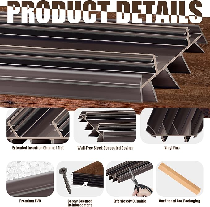 3PCS 36Inch Door Bottom Kerf Weather Stripping - Image 3