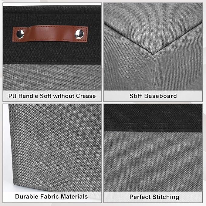 Large Fabric Storage Baskets | 50L Storage Bins, Decorative Linen Closet Baskets - Image 5