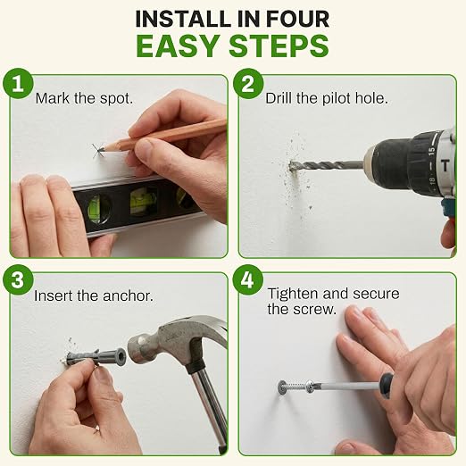 Drywall Anchors Kit, Includes 100 x Plastic wall Anchors - Image 5