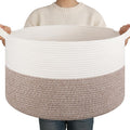 OIAHOMY Large Blanket Basket for Living Room, 19.7" x 12.6" Woven Cotton Rope by MasterofSpaceOptimization