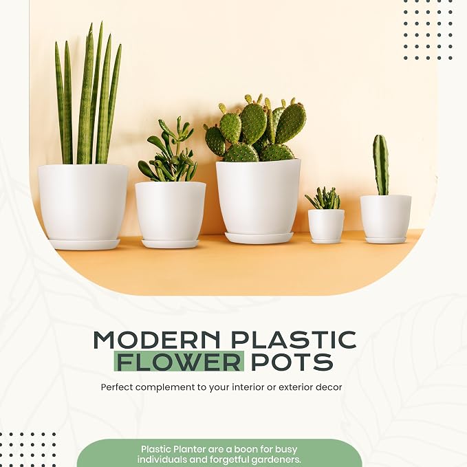 Plant Pots Indoor with Drainage, 10 Pack Multi-Size Planters Set - Image 5