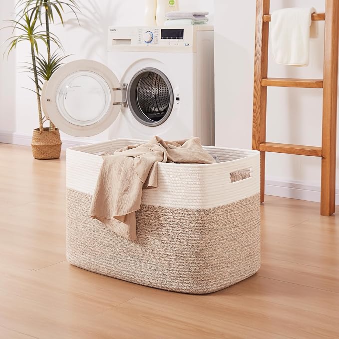 OIAHOMY 108L Extra Large Blanket Basket, 25”x16”x16” Laundry Basket, Blanket - Image 6