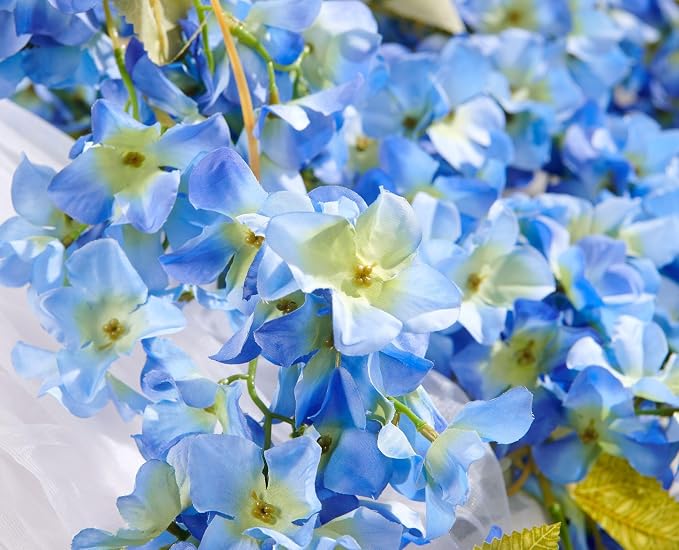 Artificial Flower Garland 2pcs 5.6ft Hydrangea Vine Decor, Hanging Faux - Image 7