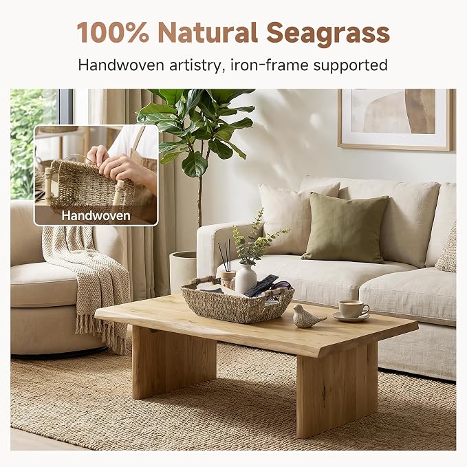 StorageWorks Seagrass Storage Baskets, Large Snack Baskets - Image 5