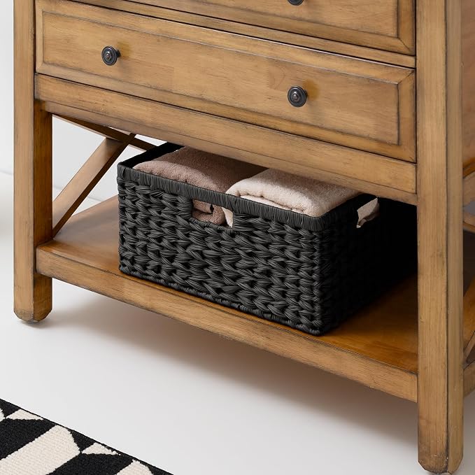 GRANNY SAYS Storage Baskets for Organizing, Waterproof Black Basket, Large - Image 7