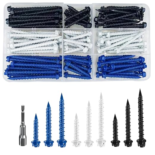 Wensilon # 3/16 "Slotted Hexagonal Concrete Screw anchoring kit, Three Color by Wensilon